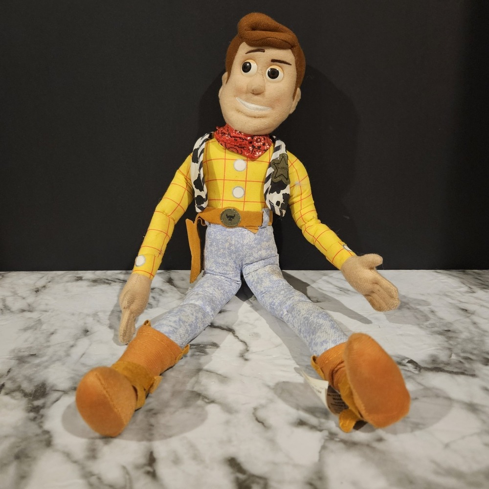 Disney Pixar Toy Story Sheriff Woody Posable Plush Doll No Hat‎ 15"